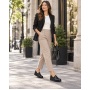 pantofi dama negri din piele naturala cu platforma joasa si elastic lateral NA270NP Ciucaleti